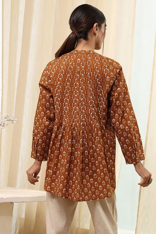 Women Mustard Cotton Regular Shirt - Image 4