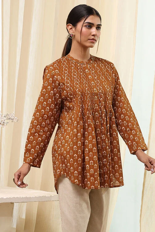 Women Mustard Cotton Regular Shirt - Image 3