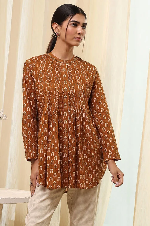 Women Mustard Cotton Regular Shirt - Image 2